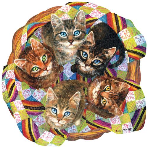 Linda Elliot - Kitten Basket - Puzzle 750 Pièces