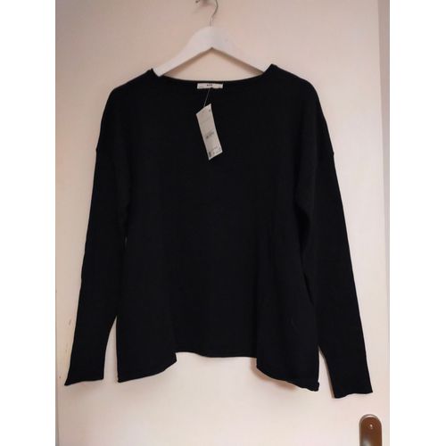 T-Shirt / Pull Fin Noir C&a Ample À Manches Longues Xs Neuf