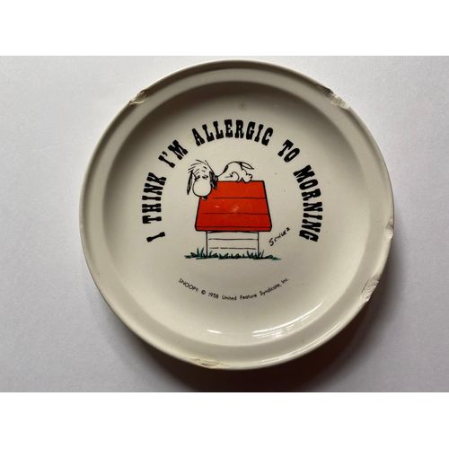 Ancienne Assiette Snoopy Des Peanuts