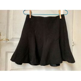 Zara Basic Jupe En Laine Noire Taille Xs