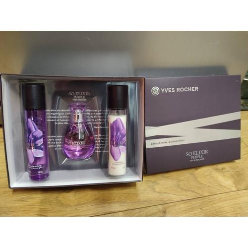 Coffret Parfum So Elixir Purple Yves Rocher Spray 30 Ml + Gel Douche + Lait 