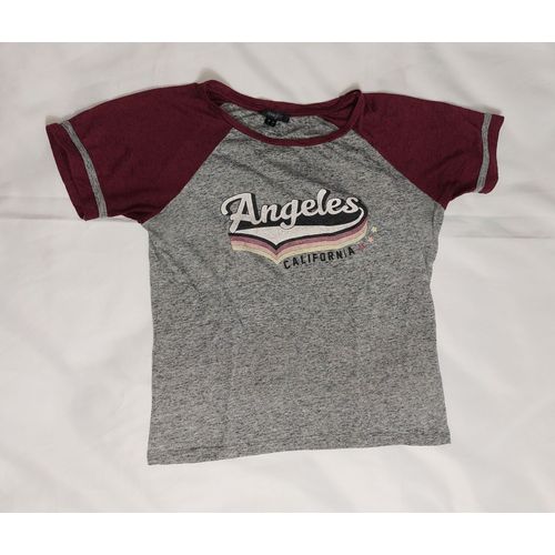 T-Shirt Mc Femme Taille M Marque Jennyfer - Gris & Violet
