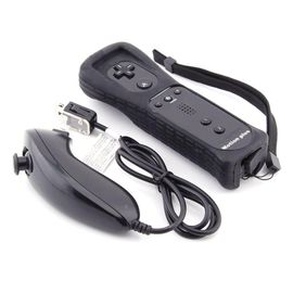 Manette Wii Motion Plus Noire + Nunchuck Noir + Protection Silicone - Nintendo Wii