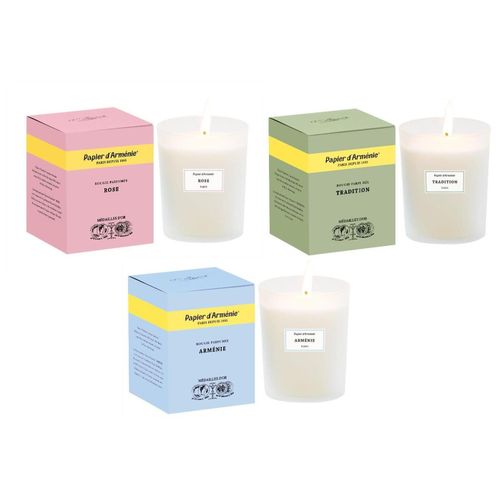 Papier D'arménie Lot De 3 Bougies Papier D'arménie Env. 50h (Parfum Arménie - Tradition - La Rose) 