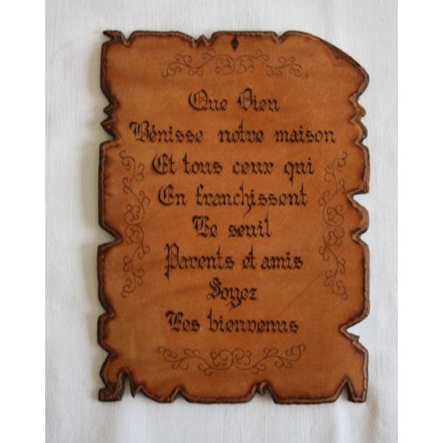 Pyrogravure sur cuir véritable