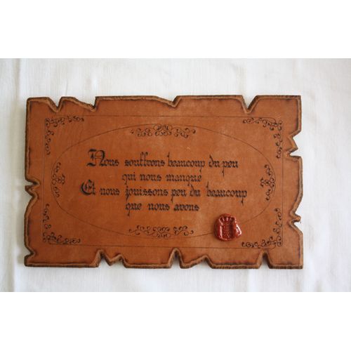 Pyrogravure sur cuir véritable
