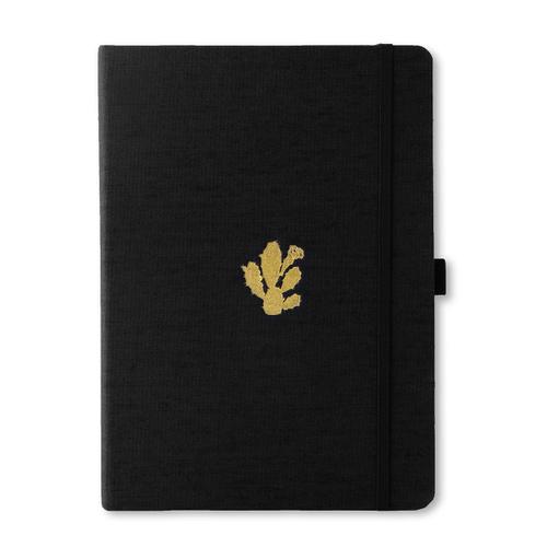 Dingbats* Pro Carnet De Notes B5 - Black Cactus Ligné - Bloc-Notes Avec Papier Ivoire 160g/M² - Journal Intime À Couverture Rigide, Compartiment Intérieur, Fermeture Élastique Et Signet