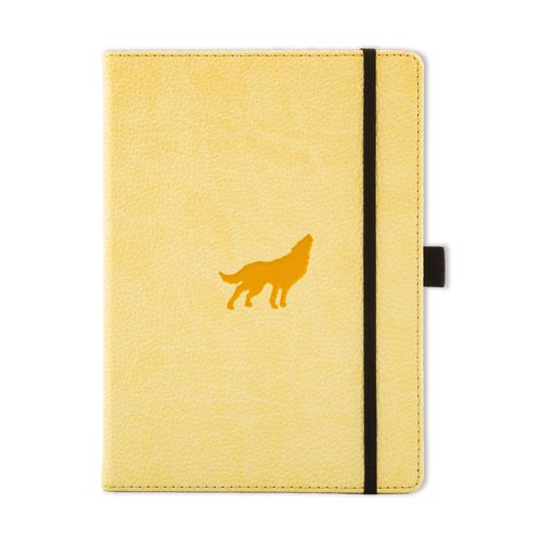 Dingbats* Wildlife Carnet De Notes A5 - Cream Wolf Pointillé - Bloc-Notes Avec Papier Ivoire 100g/M² - Journal Intime À Couverture Rigide, Compartiment Intérieur, Fermeture Élastique Et Signet