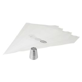 Dr Oetker 1376 Douille Étoile Et 4 Poches À Douille, Douille Pâtisserie, Douille De Noël, Poche À Douille, Acier Inoxydable, Plastique, Douille 4,3 Cm Et Diamètre 3,7 Cm, Poche À Douilles 36 X 20 Cm