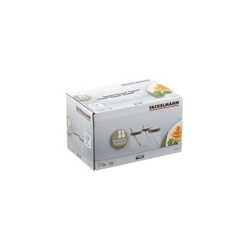 Fackelmann 4665250 Lot De 6 Moutardiers Avec Cuillères, Moutardier, Pot À Moutarde, Acier Inoxydable, Verre, 6 X 4,5 Cm