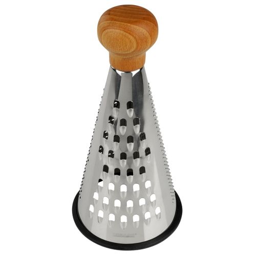 Fackelmann 31036 Râpe En Inox, Râpe À Fromage, Râpe À Légumes, Manche En Bois Certifié Fsc, Acier Inoxydable, 24x12cm