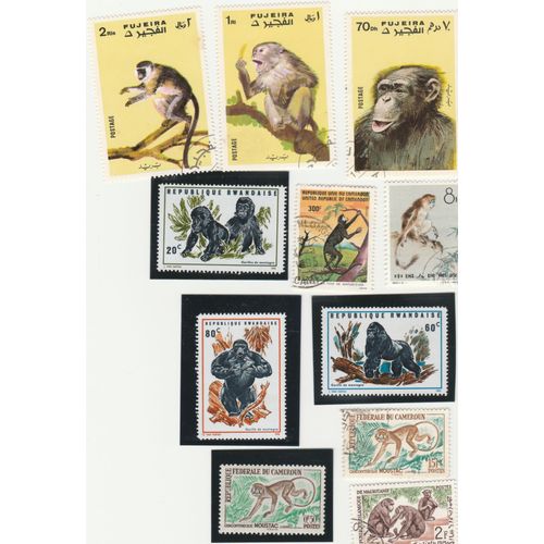 21 Timbres De Divers Pays - Animaux - Singes