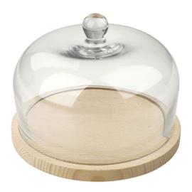 Cloche à fromage en bambou avec plateau - Dimensions 25x19cm et de hauteur  7.5cm