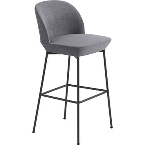 Tabouret Oslo Tissu Bleu Gris Still 161 Et Piètement Acier H103,5 Cm - Muuto