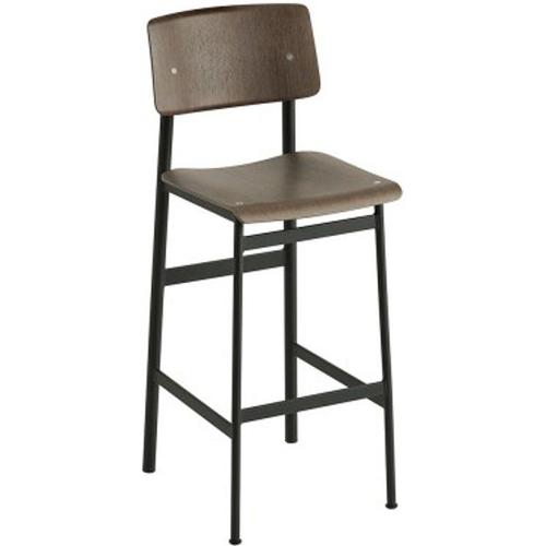 Tabouret De Bar Loft Chêne Teinté Et Acier Noir H108,5 Cm - Muuto