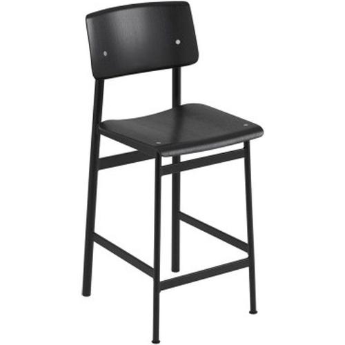 Tabouret De Bar Loft Chêne Noir Et Acier Noir H108,5 Cm - Muuto