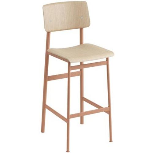 Tabouret De Bar Loft Chêne Et Acier Dusty Rose H108,5 Cm - Muuto