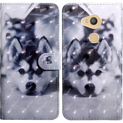 Coque Pour Sony Xperia Xa2, Housse Premium En Cuir Sony Xperia Xa2, Magnetique A Clapet Anti-Choc Flip Case Portefeuille Pu Cuir A Rabat Housse Etui De Protection Avec Porte Cartes(Chien)