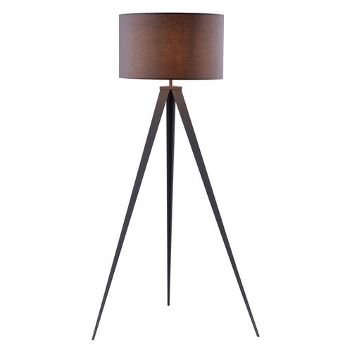 Lampadaire Trépied Lampe De Salon Sur Pied Abat-Jour Gris Romanza Teamson Home Vn-L00007g-Eu