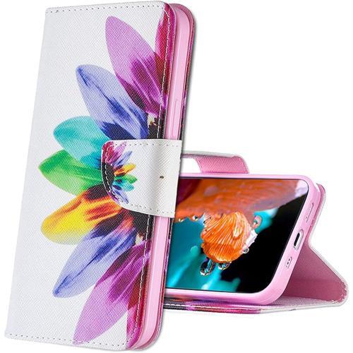 Coque Oppo A72 Housse, Bookstyle Etui Motif Colore Imprime Housse Pu Etui En Cuir Portefeuille De Protection Etui A Rabat Pour Oppo A52 / A72 / A92. Bf Sunflower