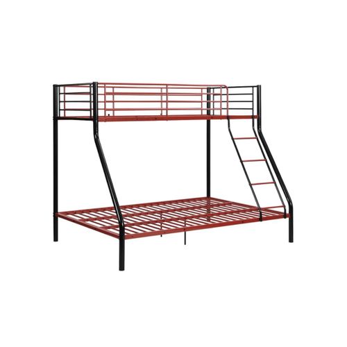 Lits Superposés Elevatio Iv - 90 Et 140 X 190 Cm - Acier - Noir Et Rouge