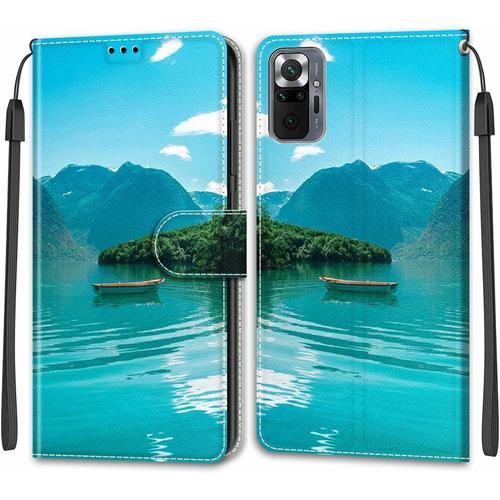 Coque Pour Xiaomi Redmi Note 10 Pro Max/Note 10 Pro, Pu En Cuir A Rabat Housse Etui Avec [Carte Fentes] [Fermeture Magnetique] Compatible Pour Xiaomi Redmi Note 10 Pro Max/Note 10 Pro