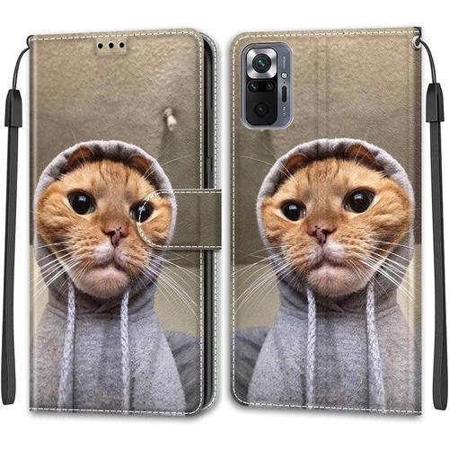 Coque Pour Xiaomi Redmi Note 10 Pro Max/Note 10 Pro, Pu En Cuir A Rabat Housse Etui Avec [Carte Fentes] [Fermeture Magnetique] Compatible Pour Xiaomi Redmi Note 10 Pro Max/Note 10 Pro