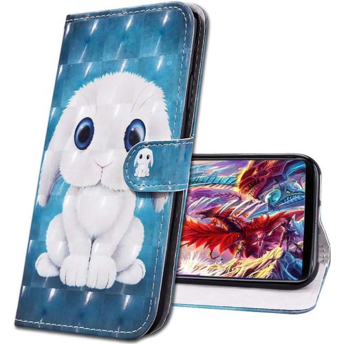 Samsung Note 20 Etui A Rabat 3d Design Portefeuille Housse [Magnetique] [Fonction Stand] [Porte Carte] Pu Cuir Protection Coque Pour Samsung Galaxy Note20 5g. Cy Cute Rabbit