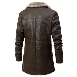 Générique Manteau Homme Hiver Long Chaud Veste Cuir Homme Vintage