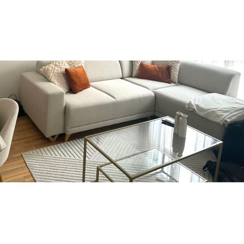 Table Basse À 2 Niveaux En Verre Trompé 