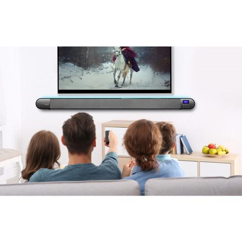 Barre de son avec connexion optique DAB+ et radio FM Bluetooth V5.0 et lumière LED 7 couleurs, TX-139