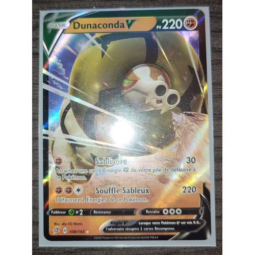 Carte Pokémon Dunaconda V 108/192 Clash Des Rebelles Eb02