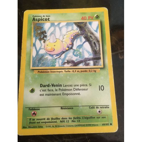 Pokemon Aspicot 69/102 Set De Base Française 1999 Wizards