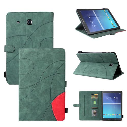 Coque Pour Tablet Samsung Galaxy Tab E 9.6 (Sm-T560),Etui Pour Tablet Samsung Galaxy Tab E 9.6 (Sm-T560) Pu Housse Flip Coque Avec Built Stand Et Magnétique Fermeture Bande,Vert