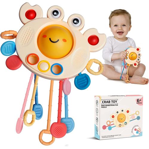 Bebe 1 An, Jouet Eveil 6-18 Mois, Jouet Enfant 1 An 2 Ans, Silicone Jouet D'apprentissage Et De Dentition Sensoriel, Jouet Bain Pour Bébé, Motricité Fine, Enfant Cadeau Garçon Fille