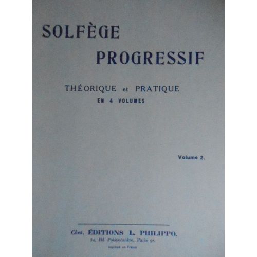 Thomas Solfège Progressif Théorique Et Pratique Volume 2