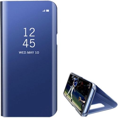 Coque Pour Samsung Galaxy Note 4, Housse Coque Etui Flip Case Miroir Plastique Rigide Avec Fonction Support Cuir Antichoc Protection Cover Pour Samsung Galaxy Note 4,Bleu