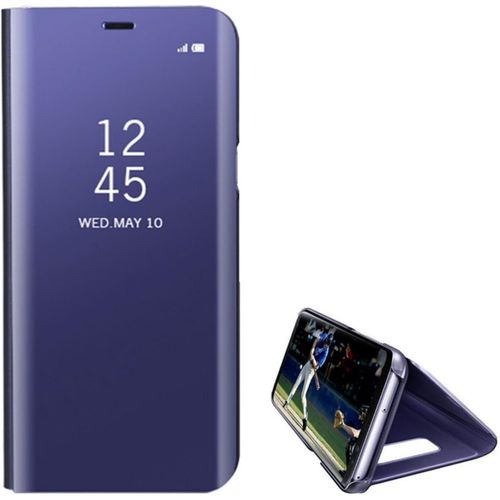 Coque Pour Samsung Galaxy Note 4, Housse Coque Etui Flip Case Miroir Plastique Rigide Avec Fonction Support Cuir Antichoc Protection Cover Pour Samsung Galaxy Note 4,Violet Bleu