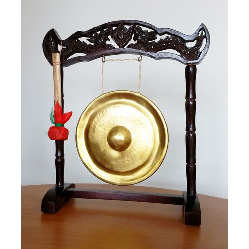 Ethno Tpg1 : Gong 24cm Suspendu Sur Stand Traditionnel