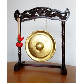 Ethno Tpg1 : Gong 24cm Suspendu Sur Stand Traditionnel