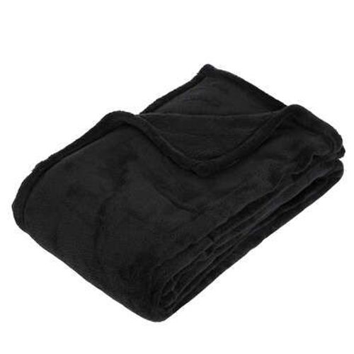 Plaid Microfibre Noir 150x125cm