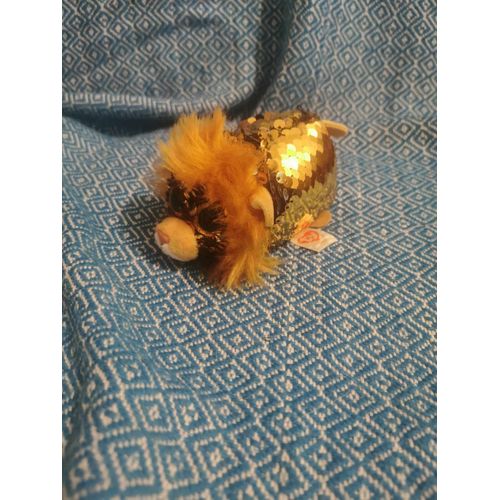 Peluche Tsum Tsmum Flippables Regal Lion Sequin Or Doré Gros Yeux Ty