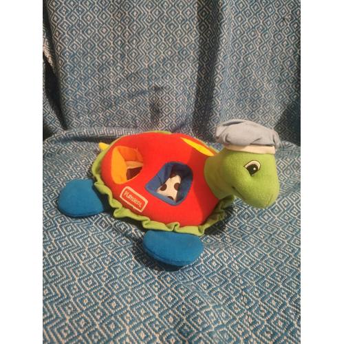 Doudou Peluche Tortue Formes Beret Rouge Vert Bleu Playskool Vintage