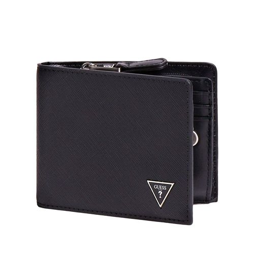 Portefeuille Guess Classic logo triangle Femme Noir
