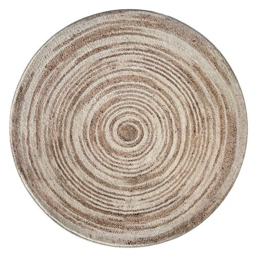 Vercai Rugs Collection Brady - Tapis Rond À Poils Longs - Tapis Pour Salon - Polyester - Beige - Beige - 150x150 Cm