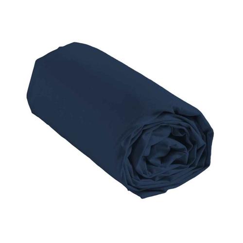 Drap Housse En Coton "Biolina" 140x190cm Bleu Nuit