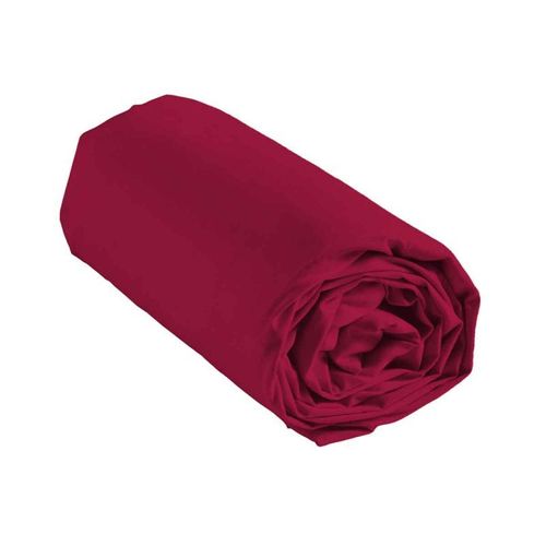 Drap Housse En Coton "Biolina" 160x200cm Bordeaux