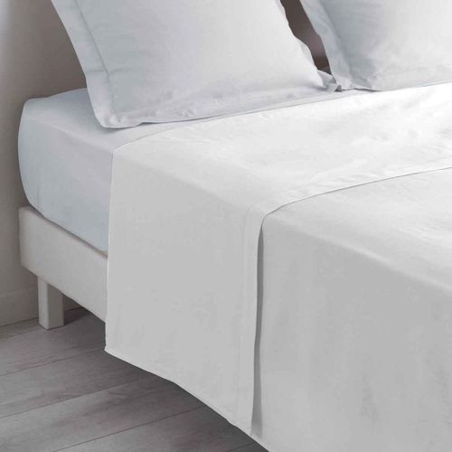 Drap Plat En Coton "Biolina" 180x290cm Blanc