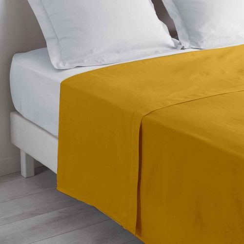 Drap Plat En Coton "Biolina" 180x290cm Ocre