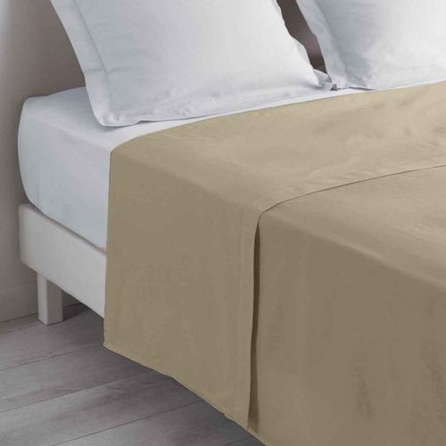 Drap Plat En Coton "Biolina" 240x300cm Taupe